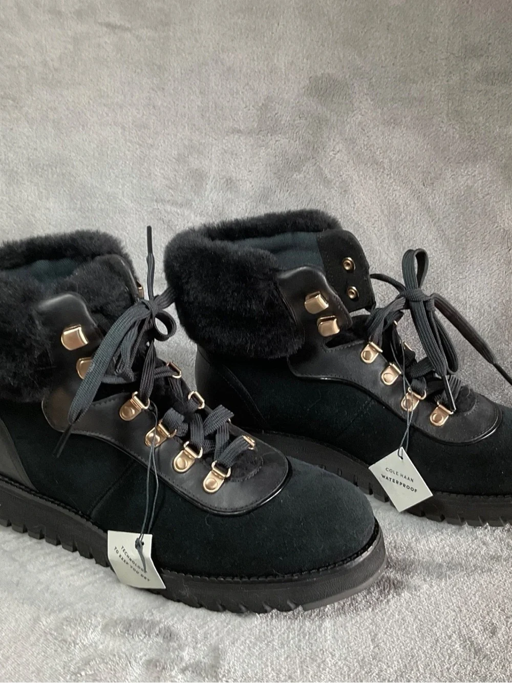 New COLE HAAN ZeroGrand Explore Waterproof Shearling Hiking Boot women’s SZ 6.5B